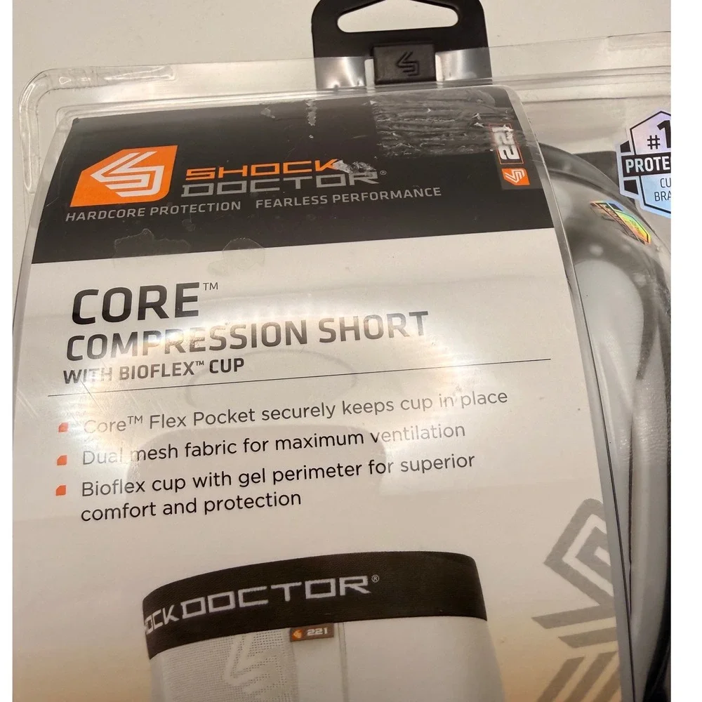 Shock Doctor Core Compression Short with BioFlex Cup White Mens Medium Large Cup
